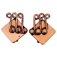Renoir Vintage "Streamline" Copper Clip Earrings - 1950's 2