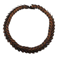 Rebajes Vintage Copper "Petal" Snakelike Necklace - Circa 1950's 9