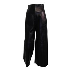 Celine Black Leather Culottes