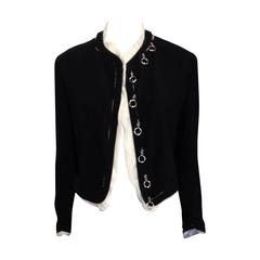 Jean Paul Gaultier Black Jacket with Silver Rings