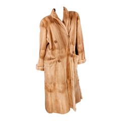 Saga Mink Double Breasted Long Fur Coat