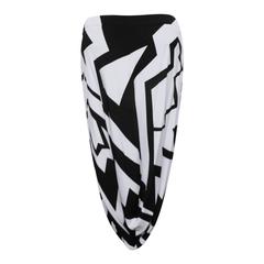 NEW Fall 2013 Runway Tom Ford Chalk and Black Geometric Print Harem Skirt 2