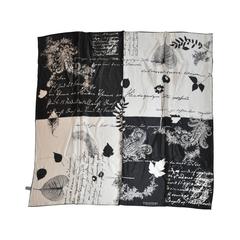Emanuel Ungaro Black & White silk scarf of writings