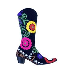 Vintage Ethnic Gypsy Style Embroidered Boots 1960s
