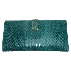 Judith Leiber Green Snakeskin Wallet