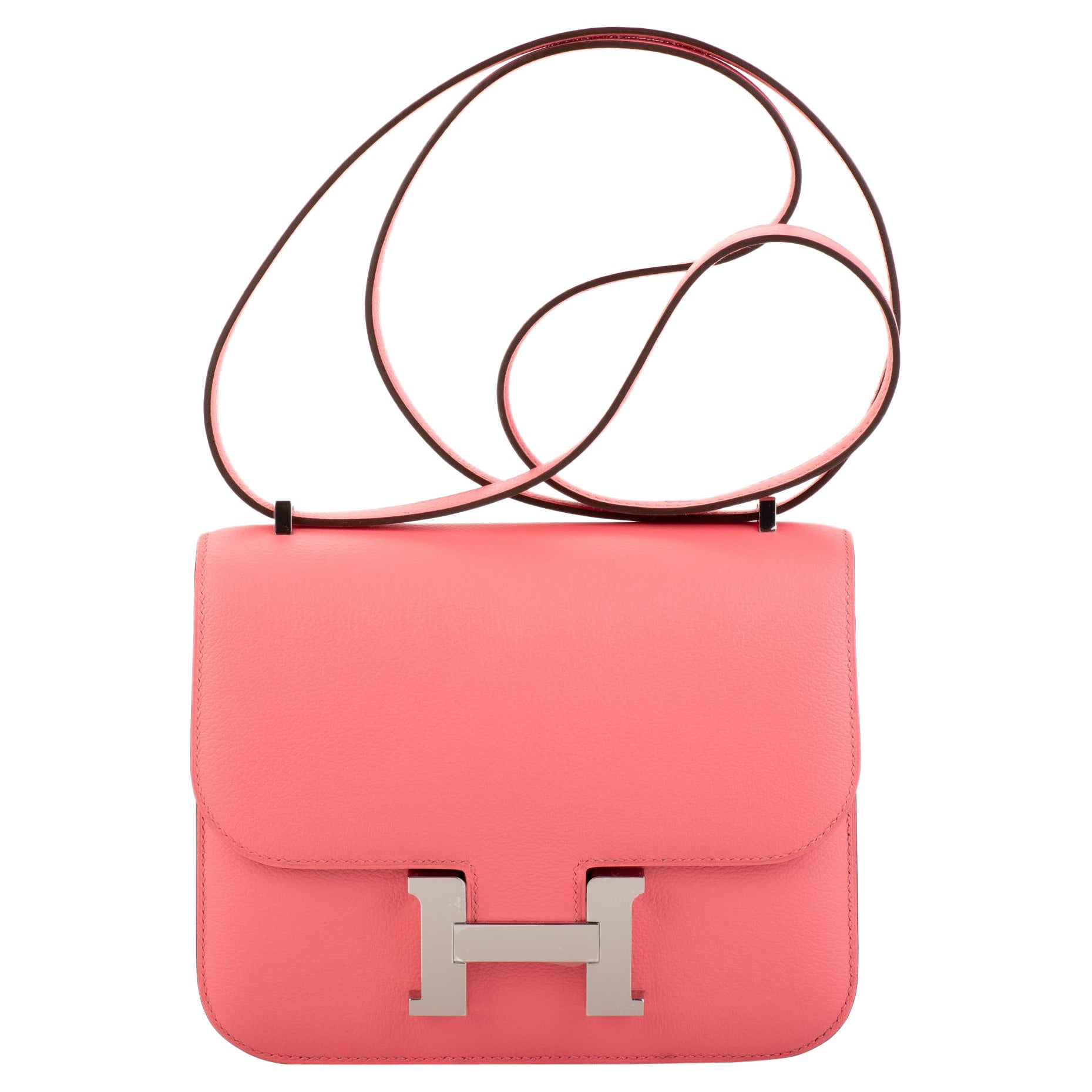 New in Box Hermes Rose Ete' Mini Constance 18 Bag