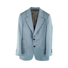 PRADA Men's 36 Regular Light Teal Blue Wool Notch Lapel Sport Coat