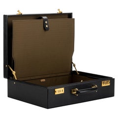 Fendi Black Gold Epi Leather Briefcase 
