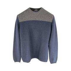 PRADA Men's Size XS Men's Navy & Grey Wool Color Blocked Sweater