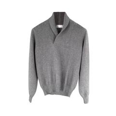 BRUNELLO CUCINELLI Men's Size XS Gray Cashmere Shawl Collar Pullover
