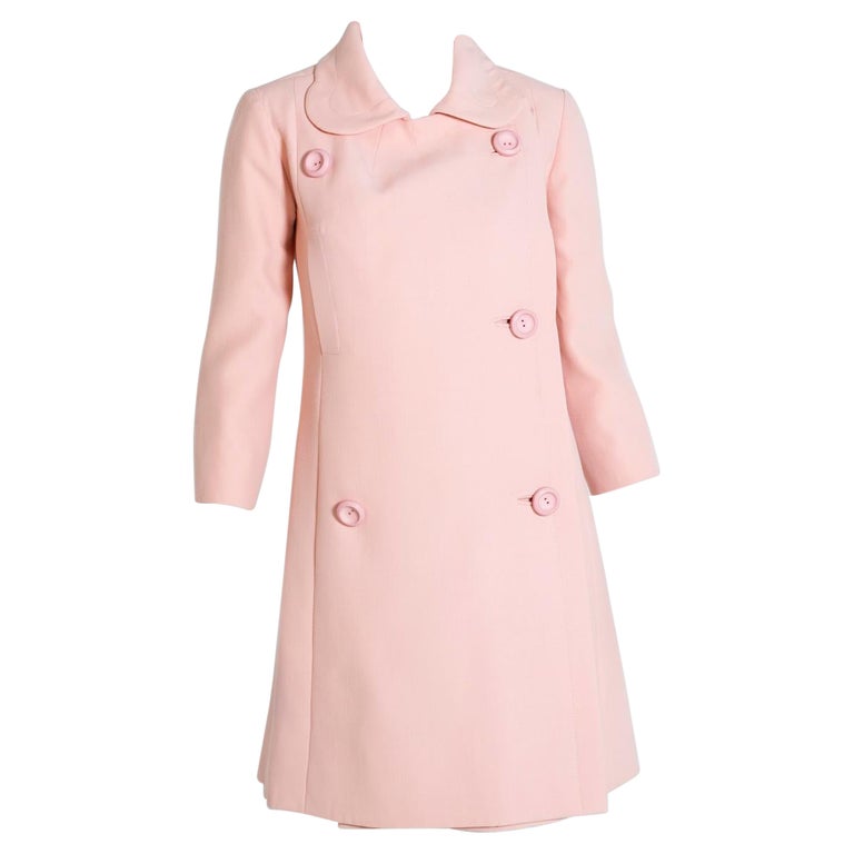 Pierre Cardin Lightweight Pink Wool Coat For Sale at 1stDibs