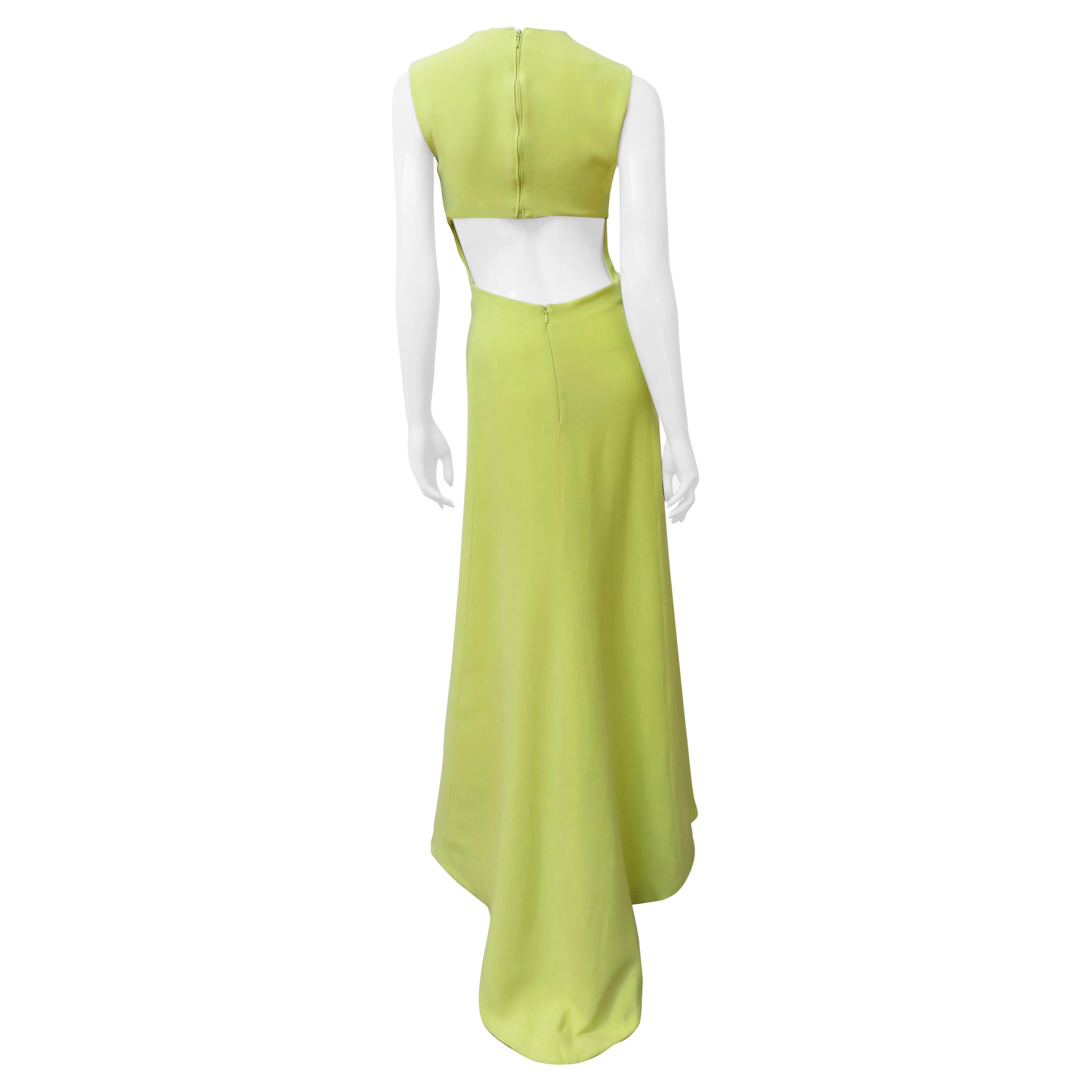 Valentino Yellow Gown with Back Cut out For Sale