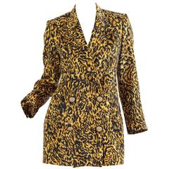 Vintage Gianni Versace Couture Leopard Blazer, 1990s 