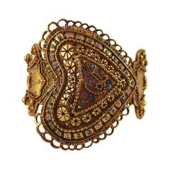 Christian Lacroix Jewelled Heart Baroque Bracelet Cuff