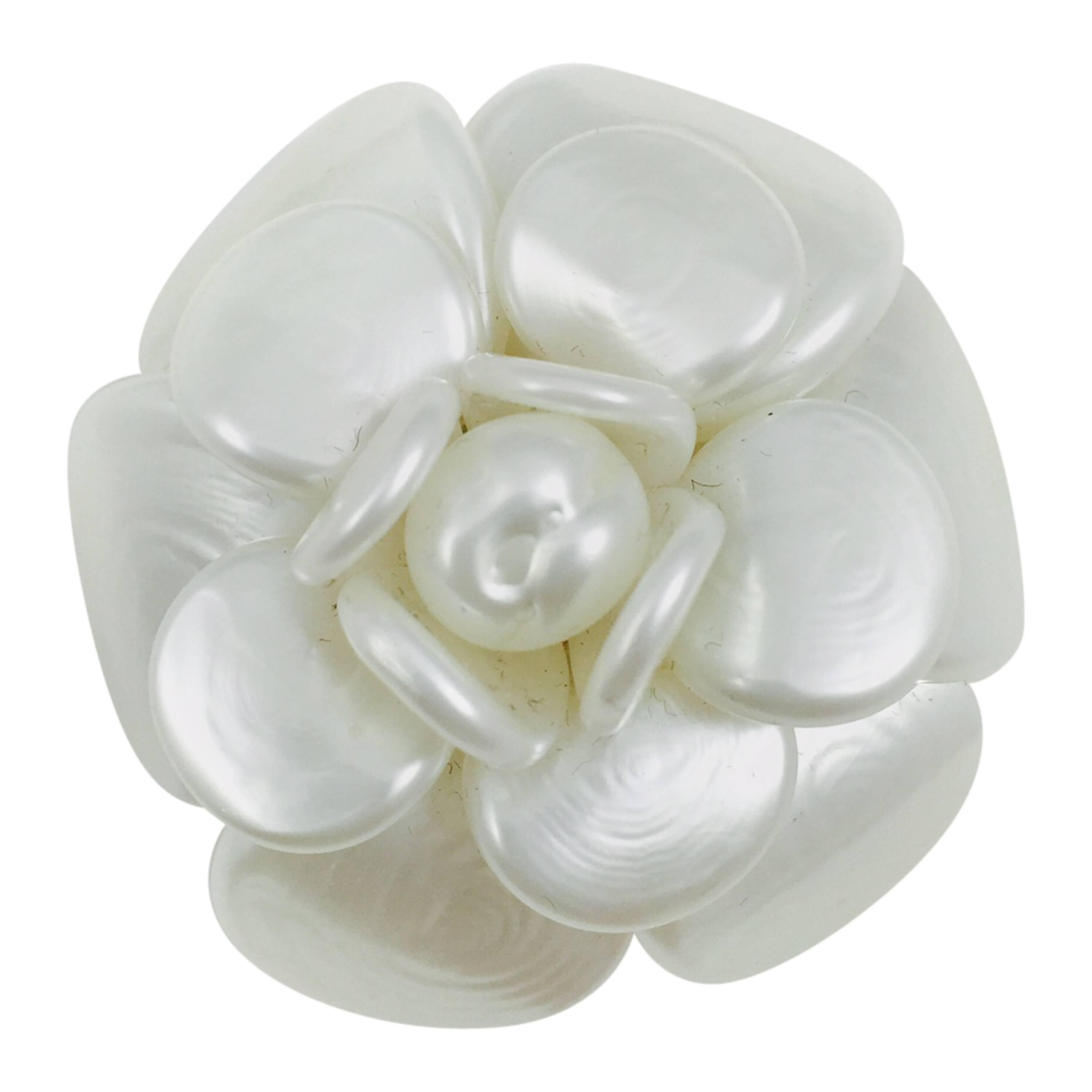 Chanel Mother of Pearl Camellia Pin 
