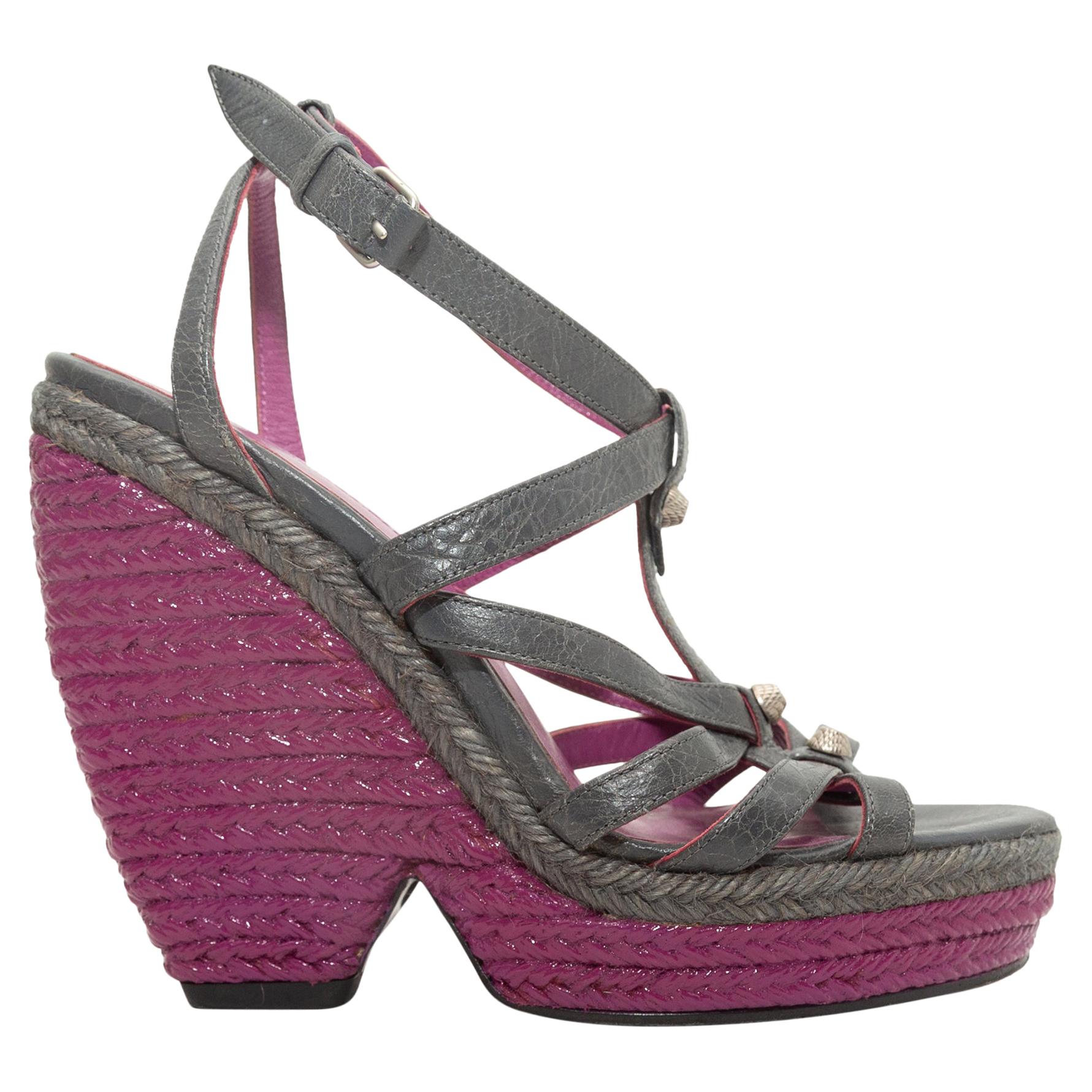 balenciaga heels purple
