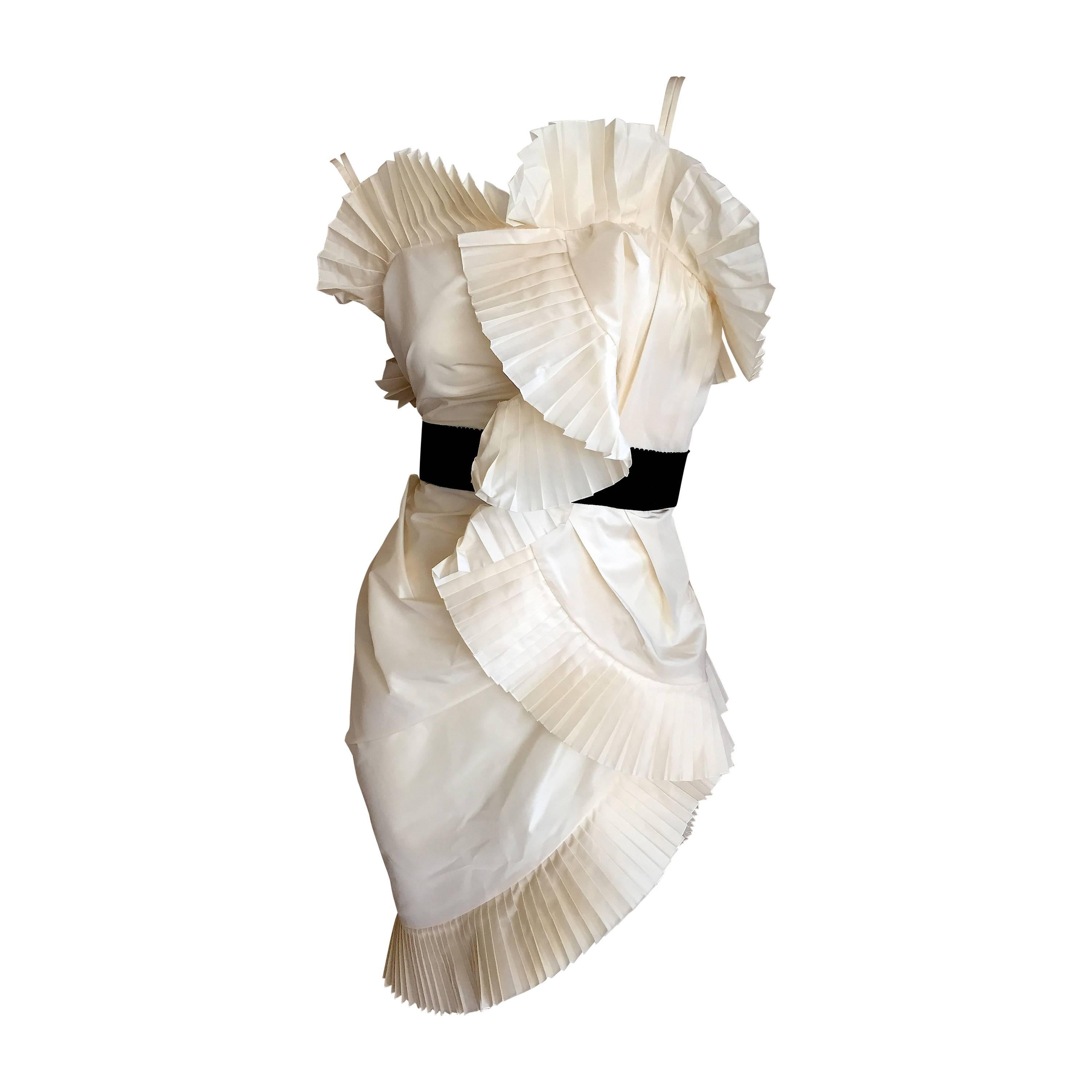 Christian Dior by Galliano Accordion Pleated Cocktail Mini Dress