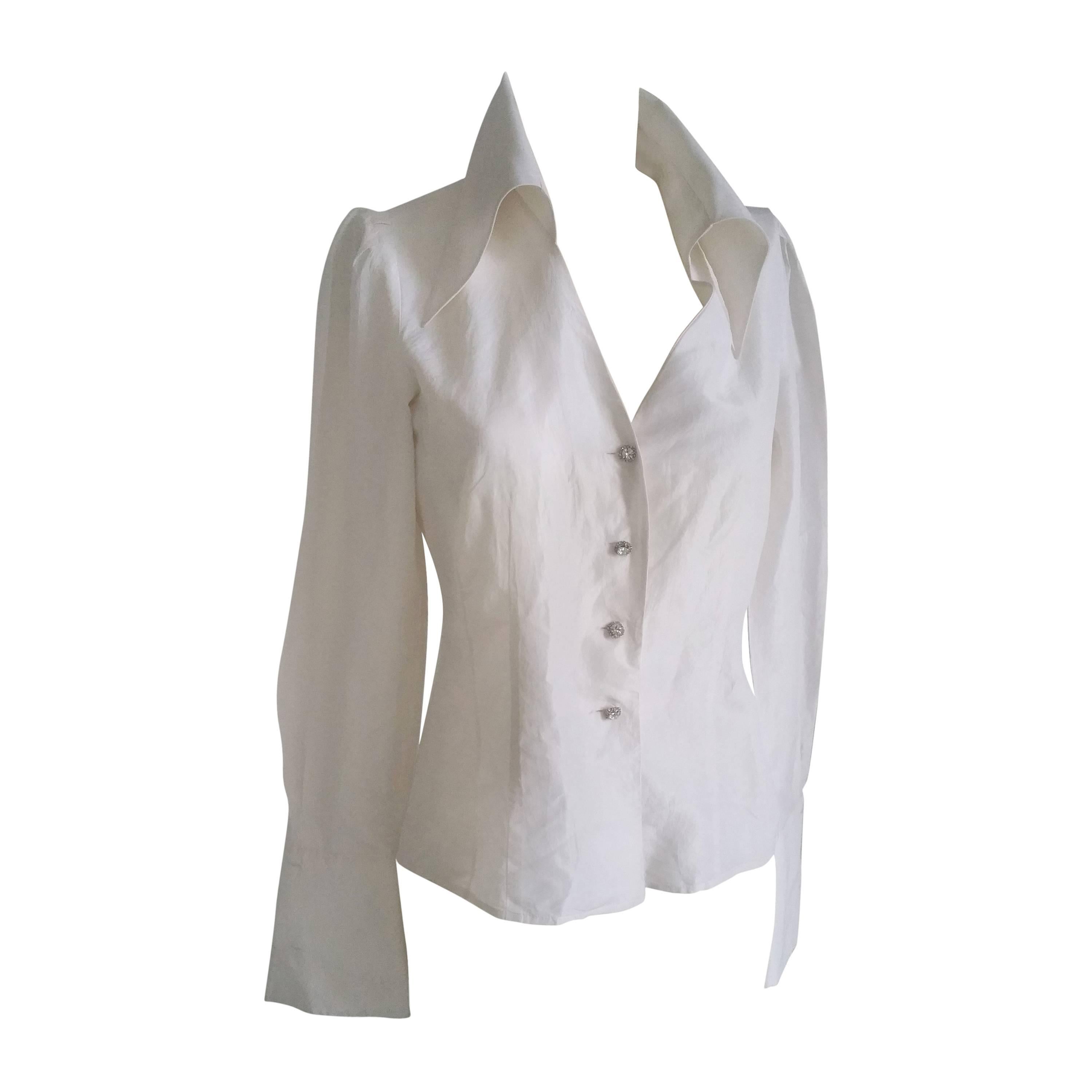 1990s Luis Spagnoli cream silk shirt 