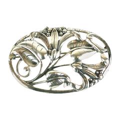 Danecraft Cast Sterling Silver Floral Brooch