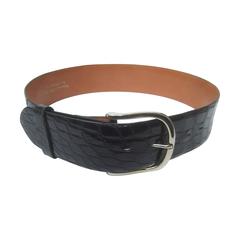Exotic Ebony Geniune Alligator Women's Belt 4