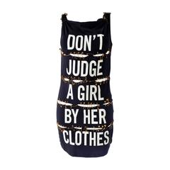 Vintage 1980s Moschino"Don't judge a girl by her clothes" 