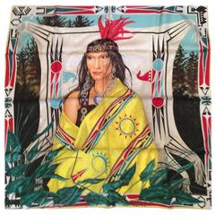 Hermes Scarf - Rare - New in Box - Native American Woman 