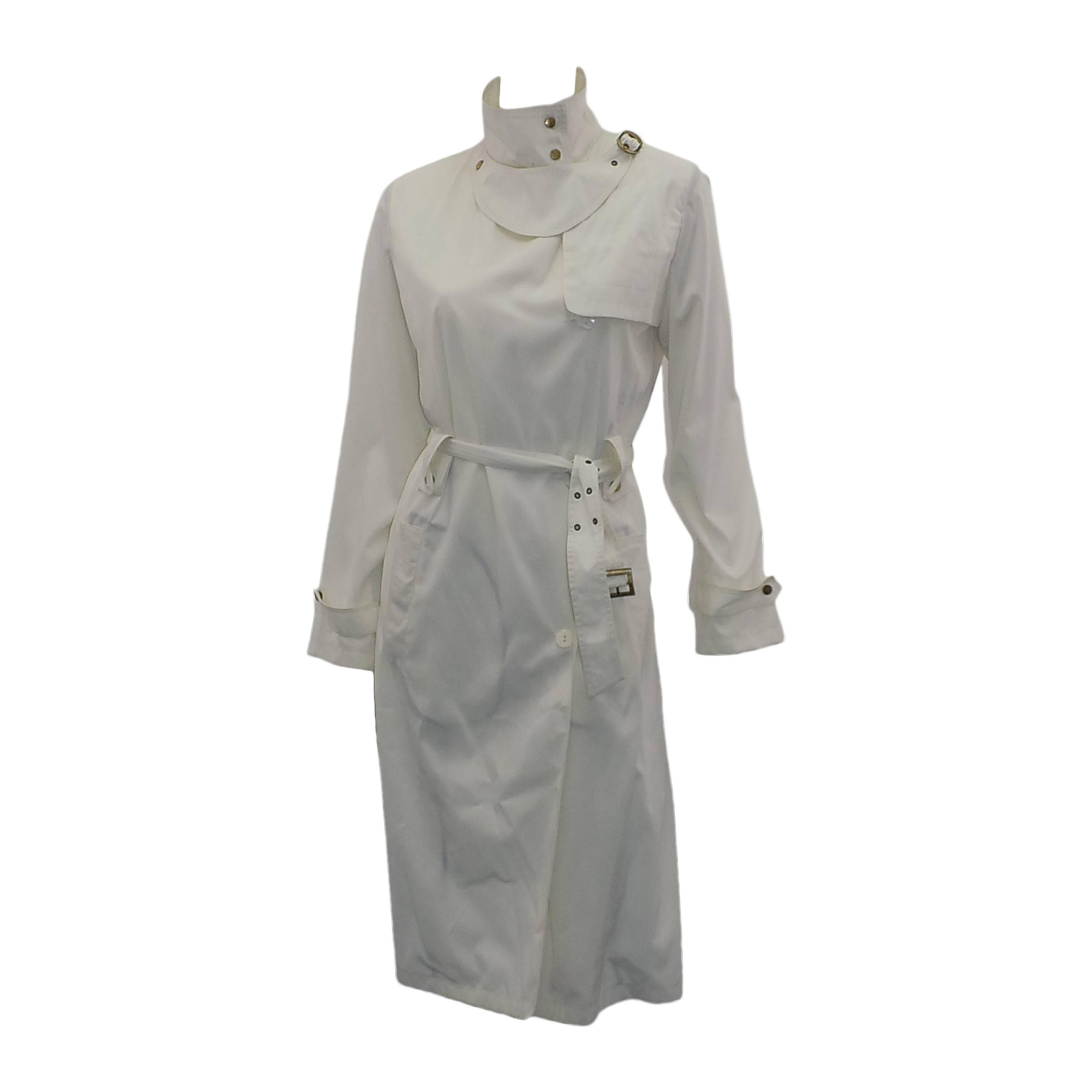 Balmain white wind braker /rain coat  jacket  For Sale