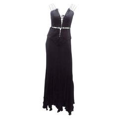 Escada  vintage corset  tie up dress/ Gown Circa 1990