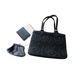 Vintage Koret Handbags And Purses 30 For At 1stdibs New 1950s Koret Vintage Black Embroidered Handbag Purse Bag W Pouch Mirror