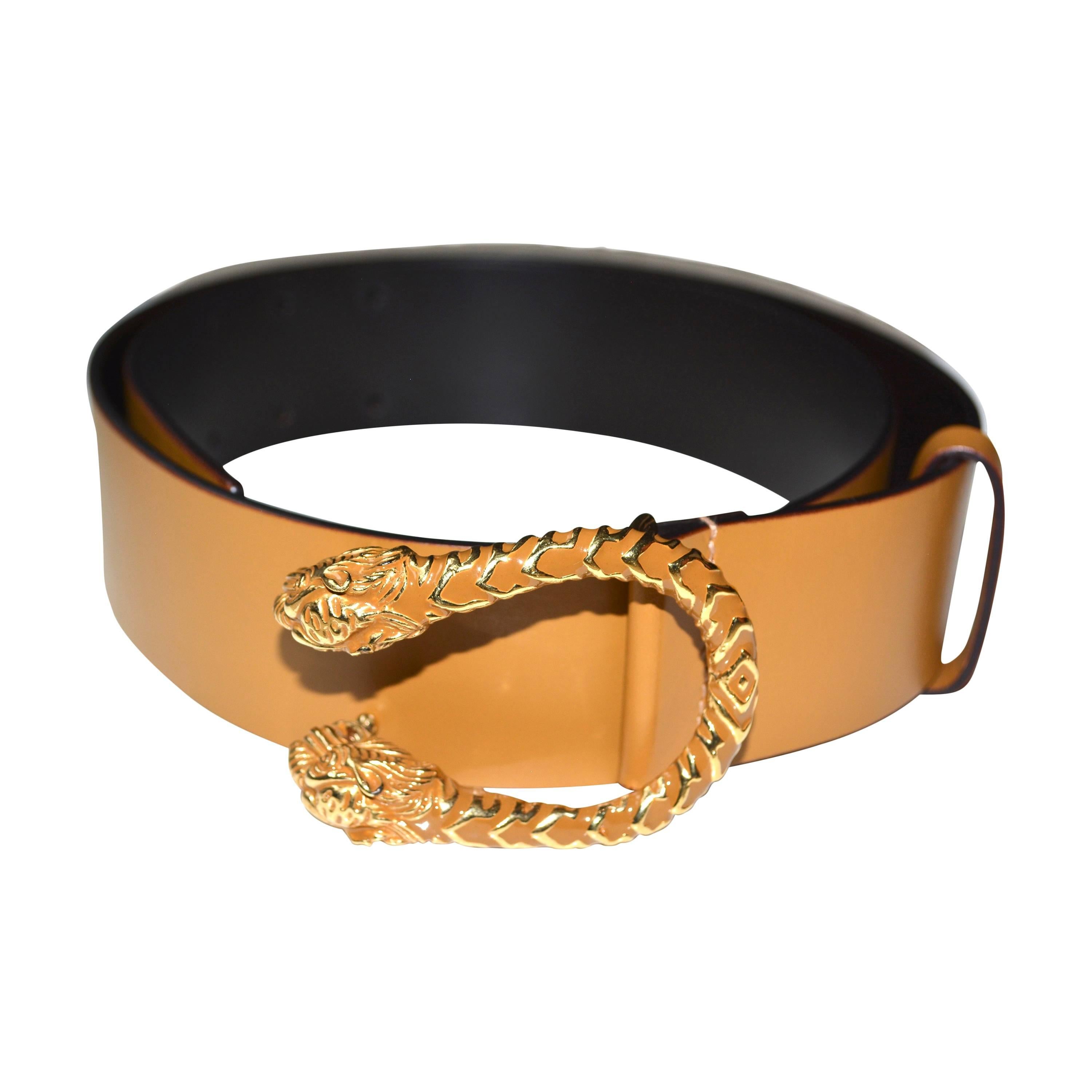 Gucci Leather Double Tiger Belt, Tom Ford Era