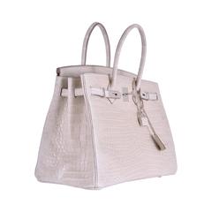 Hermes 35cm Birkin Bag Beton Porosus crocodile insane! JaneFinds