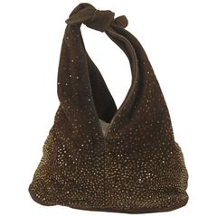 Vintage Brown Rhinestone Bottega Veneta Evening Bag