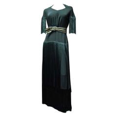 1940s Fringed Evening Dress 5
