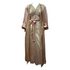 1930s Two Piece Loungewear: Gown and Robe