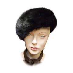 Black Mink Beret/Hat