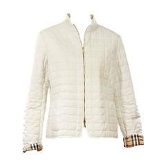 Burberry Ivory Diamond Quilted Jacket