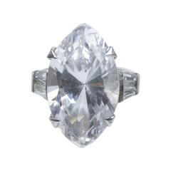 Sterling Silver 925 CZ Cocktail Ring Approximately 20 Carats