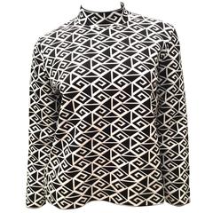 New Ralph Lauren Purple Label Geometric Black and White Sweater - Fabulous 5