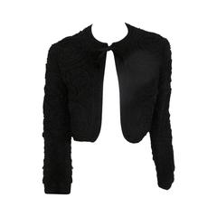 Couture "Busse" black embroidered beaded Bolero 