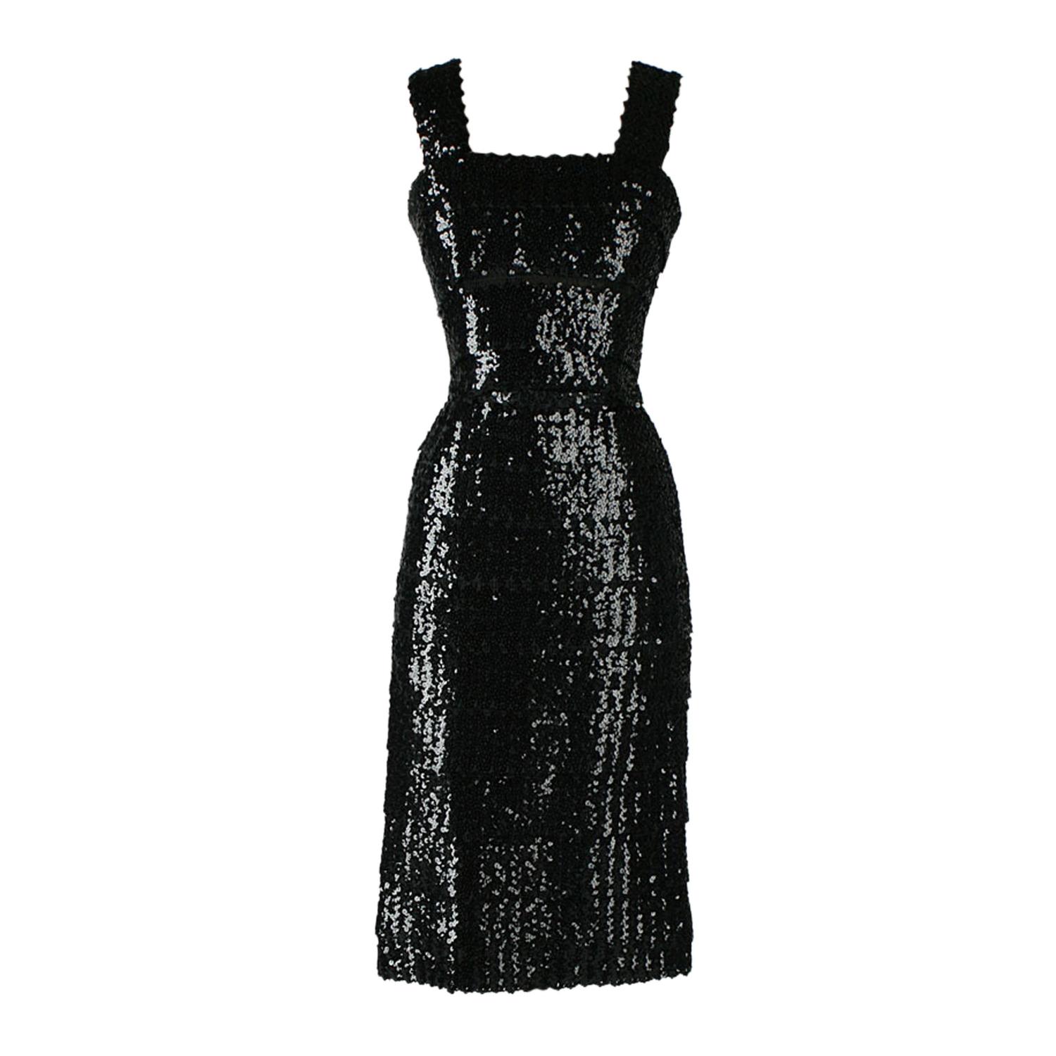 vintage 1950 s black sequins cocktail dress with belt at vintage 1950 s black sequins cocktail dress with belt at