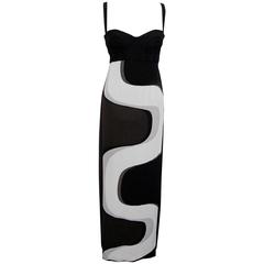 NEW Spring 2007 Gianni Versace Geometric Swirl Print Gown