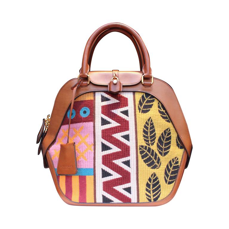 Fall 2014 Burberry Prorsum Orchard Tapestry Leather Bag at 1stDibs