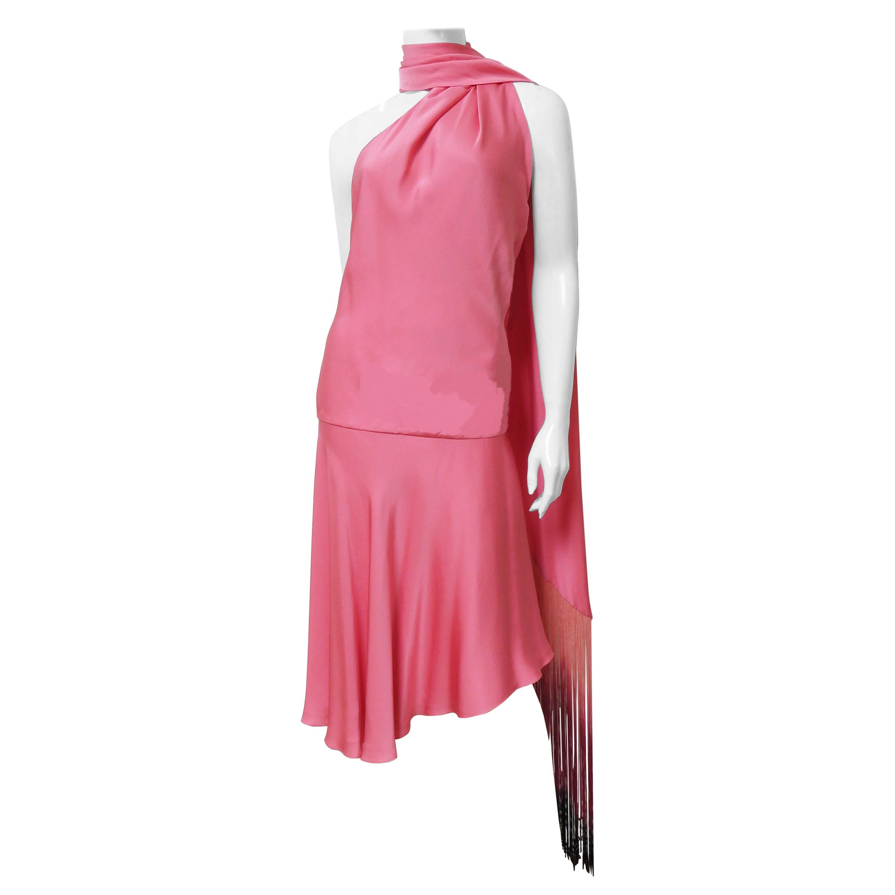 Alexander McQueen S/S 2008 Silk Halter Dress For Sale