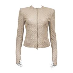 Alexander McQueen quilted nude leather jacket, c. 2004 11