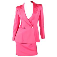 1980s Claude Montana Skirt Suit - Shocking Pink 3