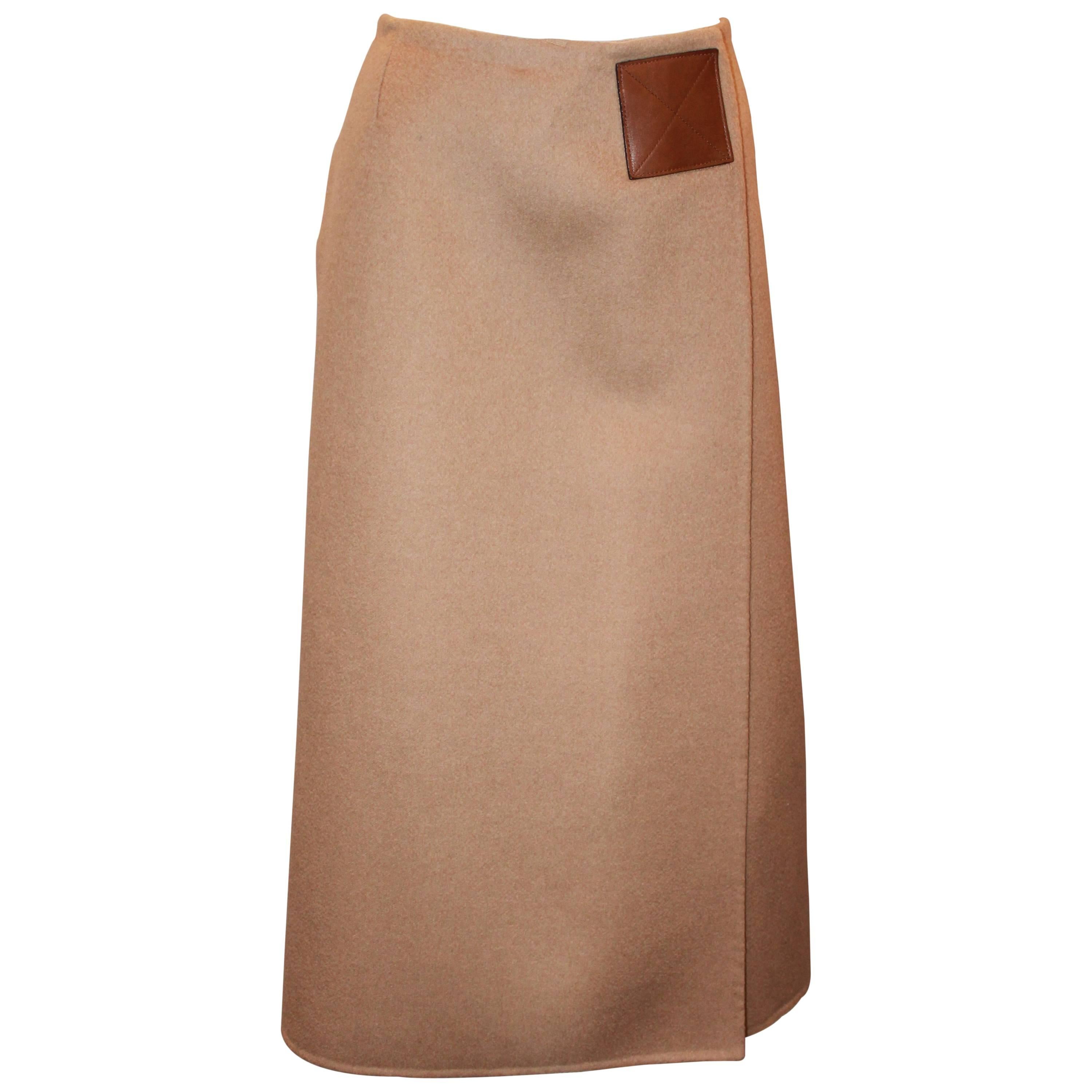 Michael Kors Vintage Camel Hair Wrap Skirt - 8 - circa 1990's