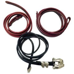 Kieselstein-Cord Black Pecos Conchas Vintage Genuine Lizard Leather  Belts (3)