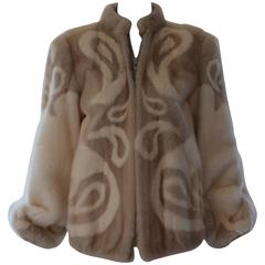 Adolfo Paisley Mink Jacket