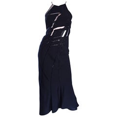 Magnifique robe vintage Lillie Rubin Taille 8 avec découpes et perles en forme de foulard Taille 8