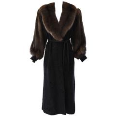 Galanos Broadtail Lamb and Sable Fur Coat